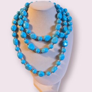 Elegant Blue Beaded Necklace